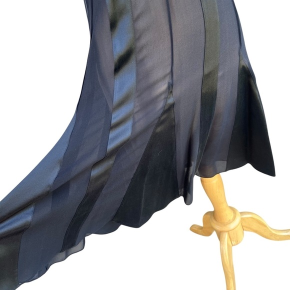 VTG BCBG Max Azria Y2K Black Silk Chiffon Halter Dress Whimsygoth Prom NWT Sz 4 - Picture 5 of 14